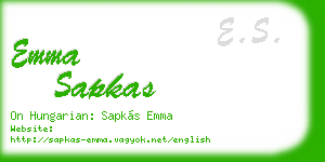 emma sapkas business card
