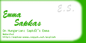 emma sapkas business card